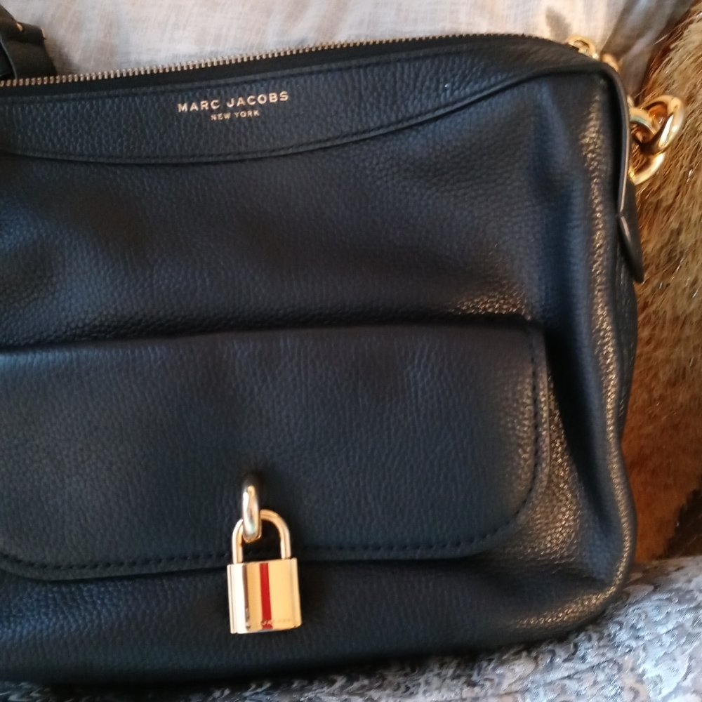 Black with gold trim handbag